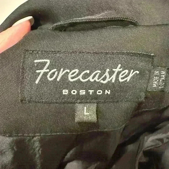 Forecaster Black A-Line puff Sleeves Coat Size Large with Back Pleat - Picture 3 of 5